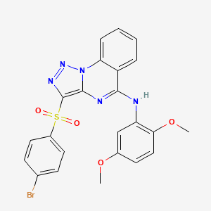 3-((4-bromophenyl)sulfonyl)-N-(2,5-dimethoxyphenyl)-[1,2,3]triazolo[1,5-a]quinazolin-5-amine