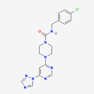 4-(6-(1H-1,2,4-triazol-1-yl)pyrimidin-4-yl)-N-(4-chlorobenzyl)piperazine-1-carboxamide