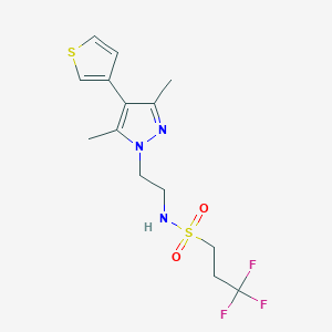 N-(2-(3,5-dimethyl-4-(thiophen-3-yl)-1H-pyrazol-1-yl)ethyl)-3,3,3-trifluoropropane-1-sulfonamide