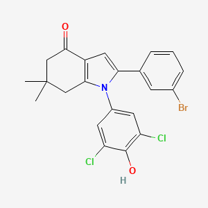 1-(3,5-Dichloro-4-hydroxyphenyl)-2-(3-bromophenyl)-6,6-dimethyl-5,6,7-trihydroindol-4-one