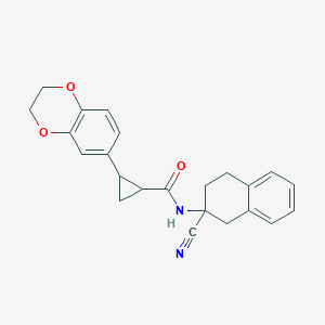 molecular formula C23H22N2O3 B2501943 N-(2-Cyano-3,4-dihydro-1H-naphthalen-2-yl)-2-(2,3-dihydro-1,4-benzodioxin-6-yl)cyclopropane-1-carboxamide CAS No. 2224204-08-2