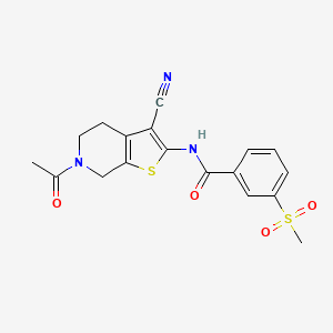 molecular formula C18H17N3O4S2 B2501949 N-{6-acetyl-3-cyano-4H,5H,6H,7H-thieno[2,3-c]pyridin-2-yl}-3-methanesulfonylbenzamide CAS No. 896293-77-9