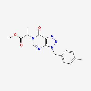 molecular formula C16H17N5O3 B2501958 methyl 2-(3-(4-methylbenzyl)-7-oxo-3H-[1,2,3]triazolo[4,5-d]pyrimidin-6(7H)-yl)propanoate CAS No. 847382-21-2