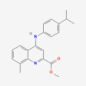 molecular formula C21H22N2O2 B2501979 Methyl 8-methyl-4-{[4-(propan-2-yl)phenyl]amino}quinoline-2-carboxylate CAS No. 1207048-11-0