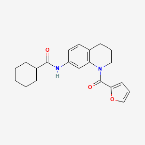 molecular formula C21H24N2O3 B2501984 N-[1-(furan-2-carbonyl)-1,2,3,4-tetrahydroquinolin-7-yl]cyclohexanecarboxamide CAS No. 946244-16-2