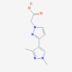 molecular formula C10H12N4O2 B2501997 2-[3-(1,3-Dimethylpyrazol-4-yl)pyrazolyl]acetic acid CAS No. 1006464-37-4