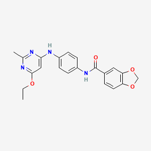 N-(4-((6-ethoxy-2-methylpyrimidin-4-yl)amino)phenyl)benzo[d][1,3]dioxole-5-carboxamide