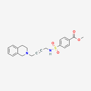molecular formula C21H22N2O4S B2502006 methyl 4-(N-(4-(3,4-dihydroisoquinolin-2(1H)-yl)but-2-yn-1-yl)sulfamoyl)benzoate CAS No. 1351645-66-3
