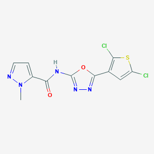 N-(5-(2,5-dichlorothiophen-3-yl)-1,3,4-oxadiazol-2-yl)-1-methyl-1H-pyrazole-5-carboxamide