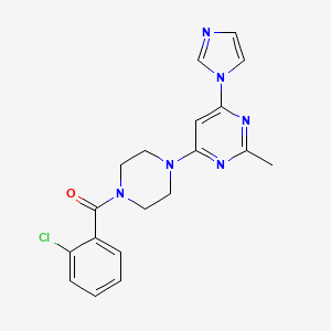 (4-(6-(1H-imidazol-1-yl)-2-methylpyrimidin-4-yl)piperazin-1-yl)(2-chlorophenyl)methanone
