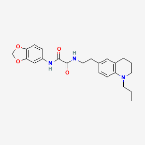 molecular formula C23H27N3O4 B2502046 N-(2H-1,3-benzodioxol-5-yl)-N'-[2-(1-propyl-1,2,3,4-tetrahydroquinolin-6-yl)ethyl]ethanediamide CAS No. 955529-03-0