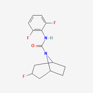 molecular formula C14H15F3N2O B2502150 N-(2,6-Difluorophenyl)-3-fluoro-8-azabicyclo[3.2.1]octane-8-carboxamide CAS No. 2309575-59-3