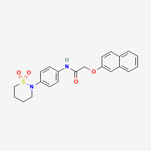 molecular formula C22H22N2O4S B2502173 N-[4-(1,1-dioxo-1lambda6,2-thiazinan-2-yl)phenyl]-2-(naphthalen-2-yloxy)acetamide CAS No. 899731-44-3