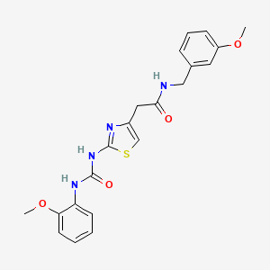 molecular formula C21H22N4O4S B2502206 N-(3-methoxybenzyl)-2-(2-(3-(2-methoxyphenyl)ureido)thiazol-4-yl)acetamide CAS No. 897614-08-3