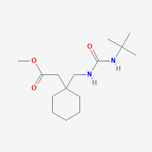 molecular formula C15H28N2O3 B2502249 methyl 2-(1-((3-(tert-butyl)ureido)methyl)cyclohexyl)acetate CAS No. 1573547-83-7