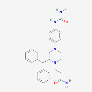 4-(Diphenylmethyl)-N-(4-(((methylamino)carbonyl)amino)phenyl)-1-piperazinepropanamide