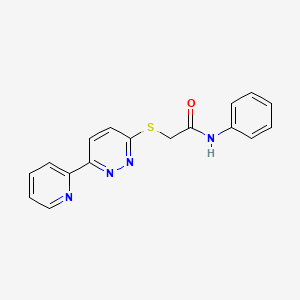 molecular formula C17H14N4OS B2502305 N-PHENYL-2-{[6-(PYRIDIN-2-YL)PYRIDAZIN-3-YL]SULFANYL}ACETAMIDE CAS No. 892438-03-8