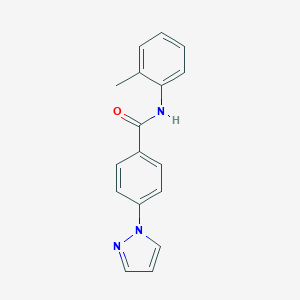 molecular formula C17H15N3O B250231 N-(2-methylphenyl)-4-(1H-pyrazol-1-yl)benzamide 