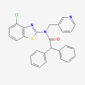 molecular formula C27H20ClN3OS B2502318 N-(4-chloro-1,3-benzothiazol-2-yl)-2,2-diphenyl-N-[(pyridin-3-yl)methyl]acetamide CAS No. 922679-48-9