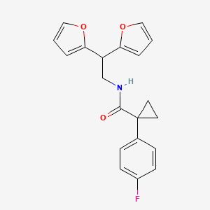 molecular formula C20H18FNO3 B2502342 N-[2,2-bis(furan-2-yl)ethyl]-1-(4-fluorophenyl)cyclopropane-1-carboxamide CAS No. 2309343-61-9