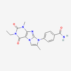 4-(3-Ethyl-1,7-dimethyl-2,4-dioxo-1,3,5-trihydro-4-imidazolino[1,2-h]purin-8-y l)benzamide
