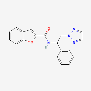 molecular formula C19H16N4O2 B2502449 N-(1-phenyl-2-(2H-1,2,3-triazol-2-yl)ethyl)benzofuran-2-carboxamide CAS No. 2034404-58-3