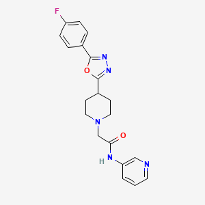 2-(4-(5-(4-fluorophenyl)-1,3,4-oxadiazol-2-yl)piperidin-1-yl)-N-(pyridin-3-yl)acetamide