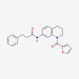 molecular formula C23H22N2O3 B2502474 N-[1-(furan-2-carbonyl)-1,2,3,4-tetrahydroquinolin-7-yl]-3-phenylpropanamide CAS No. 946367-30-2