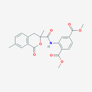 molecular formula C22H21NO7 B2502476 Dimethyl 2-(3,7-dimethyl-1-oxoisochroman-3-carboxamido)terephthalate CAS No. 900134-31-8