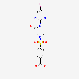 molecular formula C16H15FN4O5S B2502518 Methyl 4-{[4-(5-fluoropyrimidin-2-yl)-3-oxopiperazin-1-yl]sulfonyl}benzoate CAS No. 2320925-27-5