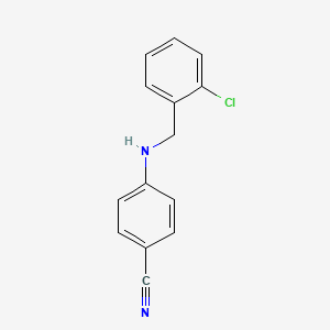 molecular formula C14H11ClN2 B2502536 Benzonitrile, 4-[[(2-chlorophenyl)methyl]amino]- CAS No. 950060-73-8
