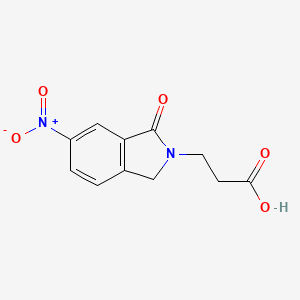 molecular formula C11H10N2O5 B2502546 3-(6-nitro-1-oxoisoindolin-2-yl)propanoic acid CAS No. 620099-68-5