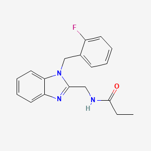 molecular formula C18H18FN3O B2502562 N-{[1-(2-fluorobenzyl)-1H-benzimidazol-2-yl]methyl}propanamide CAS No. 850920-55-7