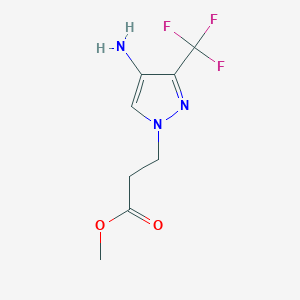 molecular formula C8H10F3N3O2 B2502570 Methyl 3-[4-amino-3-(trifluoromethyl)pyrazol-1-yl]propanoate CAS No. 2248336-07-2