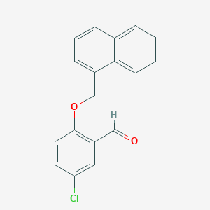 molecular formula C18H13ClO2 B2502602 5-Chloro-2-(naphthalen-1-ylmethoxy)benzaldehyde CAS No. 693234-73-0