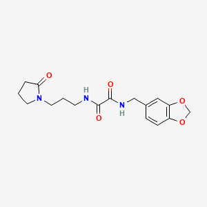 molecular formula C17H21N3O5 B2502609 N'-[(2H-1,3-benzodioxol-5-yl)methyl]-N-[3-(2-oxopyrrolidin-1-yl)propyl]ethanediamide CAS No. 941938-72-3