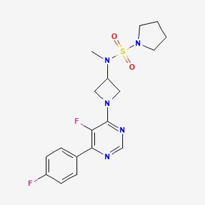 N-[1-[5-Fluoro-6-(4-fluorophenyl)pyrimidin-4-yl]azetidin-3-yl]-N-methylpyrrolidine-1-sulfonamide