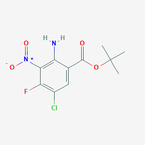 molecular formula C11H12ClFN2O4 B2502642 Tert-butyl 2-amino-5-chloro-4-fluoro-3-nitrobenzoate CAS No. 2248348-76-5