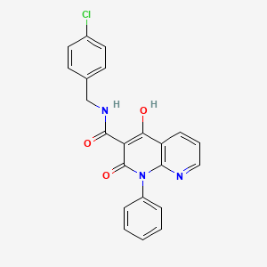molecular formula C22H16ClN3O3 B2502648 N-[(4-chlorophenyl)methyl]-4-hydroxy-2-oxo-1-phenyl-1,2-dihydro-1,8-naphthyridine-3-carboxamide CAS No. 1251679-78-3