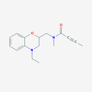 molecular formula C16H20N2O2 B2502698 N-[(4-Ethyl-2,3-dihydro-1,4-benzoxazin-2-yl)methyl]-N-methylbut-2-ynamide CAS No. 2411260-26-7