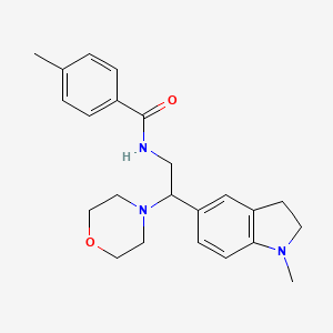 4-methyl-N-(2-(1-methylindolin-5-yl)-2-morpholinoethyl)benzamide