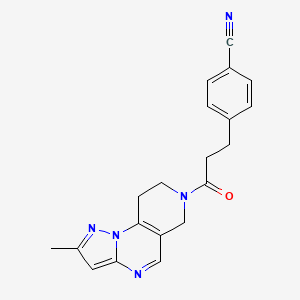4-(3-(2-methyl-8,9-dihydropyrazolo[1,5-a]pyrido[3,4-e]pyrimidin-7(6H)-yl)-3-oxopropyl)benzonitrile
