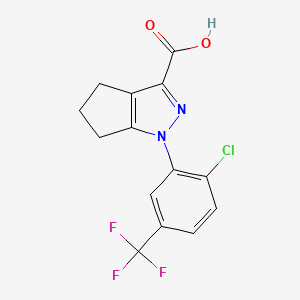 1-[2-chloro-5-(trifluoromethyl)phenyl]-1H,4H,5H,6H-cyclopenta[c]pyrazole-3-carboxylic acid