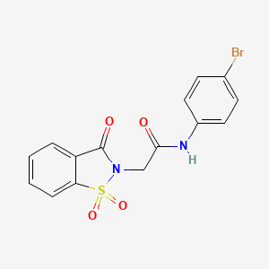 molecular formula C15H11BrN2O4S B2502715 N-(4-bromophenyl)-2-(1,1,3-trioxo-2,3-dihydro-1lambda6,2-benzothiazol-2-yl)acetamide CAS No. 443108-39-2