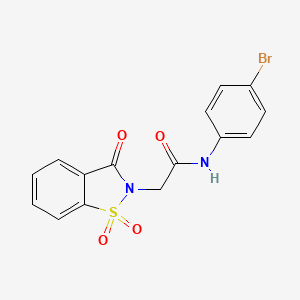 N-(4-bromophenyl)-2-(1,1,3-trioxo-1,2-benzothiazol-2-yl)acetamide