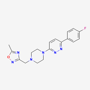 3-[[4-[6-(4-Fluorophenyl)pyridazin-3-yl]piperazin-1-yl]methyl]-5-methyl-1,2,4-oxadiazole