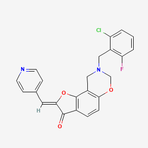 (Z)-8-(2-chloro-6-fluorobenzyl)-2-(pyridin-4-ylmethylene)-8,9-dihydro-2H-benzofuro[7,6-e][1,3]oxazin-3(7H)-one