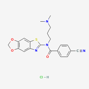 N-([1,3]dioxolo[4',5':4,5]benzo[1,2-d]thiazol-6-yl)-4-cyano-N-(3-(dimethylamino)propyl)benzamide hydrochloride
