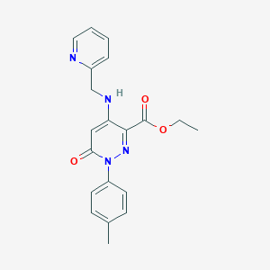 Ethyl 6-oxo-4-((pyridin-2-ylmethyl)amino)-1-(p-tolyl)-1,6-dihydropyridazine-3-carboxylate