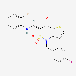 (Z)-3-(((2-bromophenyl)amino)methylene)-1-(4-fluorobenzyl)-1H-thieno[3,2-c][1,2]thiazin-4(3H)-one 2,2-dioxide